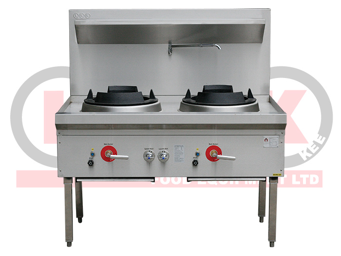 2 BURNER WATERLESS GAS WOK TABLE