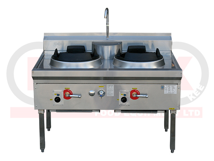 2 BURNER WATERLESS GAS WOK TABLE
