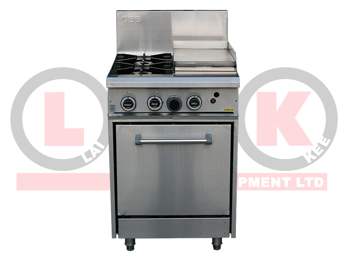2 GAS OPEN BURNERS + 300mm GRIDDLE + STD OVEN