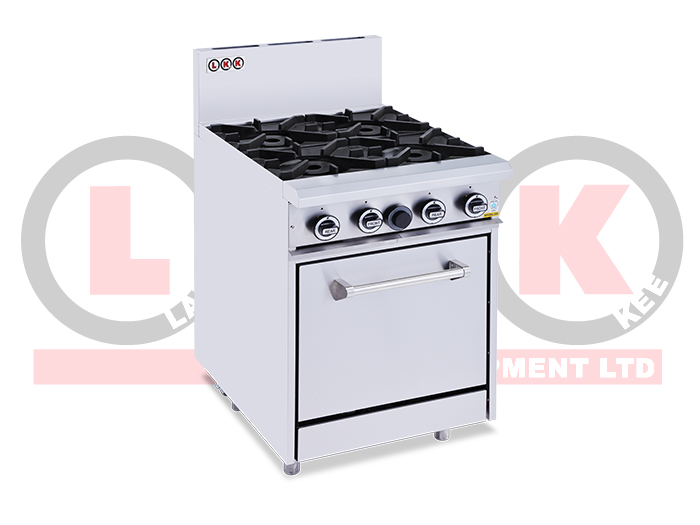 4 GAS OPEN BURNERS + STANDARD OVEN