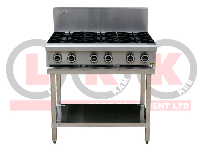 6 GAS OPEN BURNERS WITH LEGS