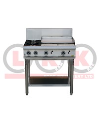 2 GAS OPEN BURNER COOKTOP + 600mm GAS GRIDDLE WITH LEGS