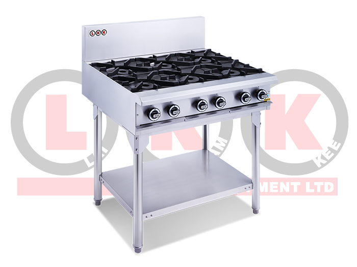 6 GAS OPEN BURNERS WITH LEGS